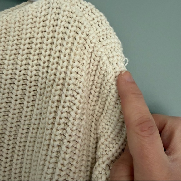 French Connection Millie Mozart 100% Cotton Boat Neck Knit Cream Sweater - Picture 10 of 16